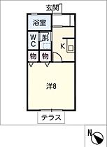 コーポＮＫＤ　Ｂ棟  ｜ 愛知県岡崎市蓑川新町1丁目（賃貸アパート1K・1階・26.76㎡） その2