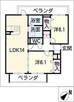 レジェンド葵  ｜ 愛知県豊川市伊奈町縫殿（賃貸マンション2LDK・2階・61.09㎡） その2