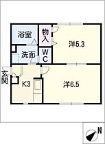 サンパーク西塚Ｃ棟  ｜ 愛知県豊川市西塚町1丁目（賃貸アパート2K・1階・35.98㎡） その2