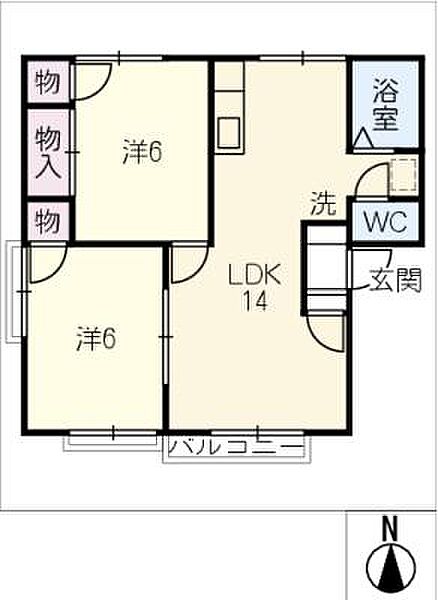 コーポアロー高師II ｜愛知県豊橋市高師町字西沢(賃貸アパート2LDK・1階・51.34㎡)の写真 その2