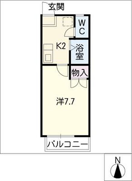 シングル弥生 ｜愛知県豊橋市弥生町字西豊和(賃貸アパート1K・2階・23.44㎡)の写真 その2