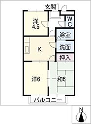 CRESCENT COURT J1 2階3Kの間取り