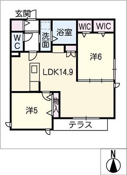 ＯＣＴ　I（東棟） ｜愛知県一宮市馬見塚字郷前(賃貸マンション2LDK・1階・60.47㎡)の写真 その2