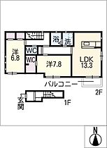 フォレスト　Ｃ棟  ｜ 愛知県一宮市緑4丁目（賃貸アパート2LDK・2階・77.91㎡） その2