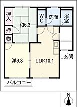 メゾンカフェオーレII  ｜ 愛知県一宮市木曽川町門間字沼先（賃貸アパート2LDK・2階・51.30㎡） その2