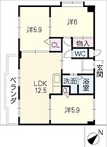 ザ・末広館  ｜ 愛知県一宮市末広1丁目（賃貸マンション3LDK・2階・65.00㎡） その2