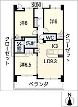 エバーウェル  ｜ 愛知県一宮市大和町馬引字郷東（賃貸マンション3LDK・3階・66.60㎡） その2