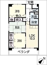 フレアシェルＫ  ｜ 愛知県稲沢市北市場本町2丁目（賃貸マンション3LDK・2階・63.80㎡） その2