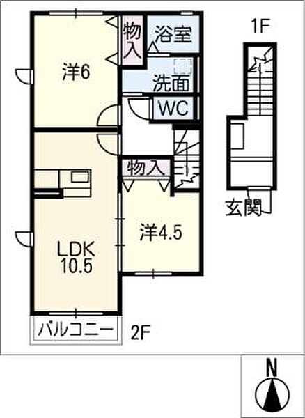 ｍａｉｓｏｎ　ｂｌａｎｃｈｅ ｜愛知県海部郡大治町大字堀之内字狐穴(賃貸アパート2LDK・2階・54.90㎡)の写真 その2