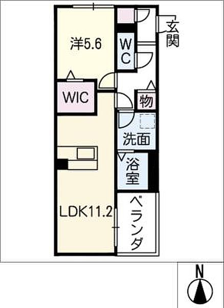 サクラッセ ｜愛知県海部郡蟹江町桜1丁目(賃貸アパート1LDK・2階・45.45㎡)の写真 その2