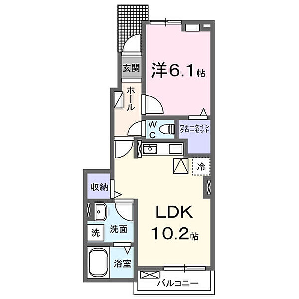 アニューコルソ 103｜愛知県津島市愛宕町2丁目(賃貸アパート1LDK・1階・41.02㎡)の写真 その2