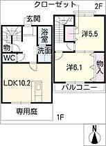 パラレル柳原　Ｓ棟  ｜ 愛知県津島市柳原町3丁目（賃貸タウンハウス2LDK・2階・59.30㎡） その2