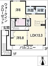 カーサフェリス  ｜ 愛知県江南市布袋下山町東（賃貸アパート2LDK・2階・62.73㎡） その2