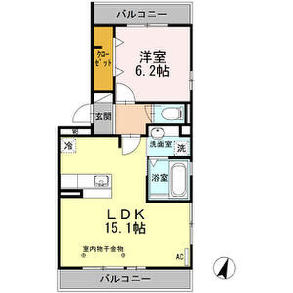 イースト　フィールド 201｜愛知県春日井市東野町4丁目(賃貸アパート1LDK・2階・49.21㎡)の写真 その2