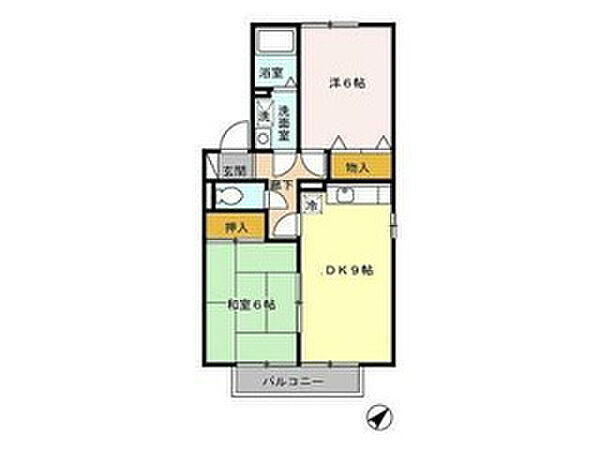 ウィング青山II 201｜愛知県西春日井郡豊山町大字青山字東栄(賃貸アパート2DK・2階・50.42㎡)の写真 その2