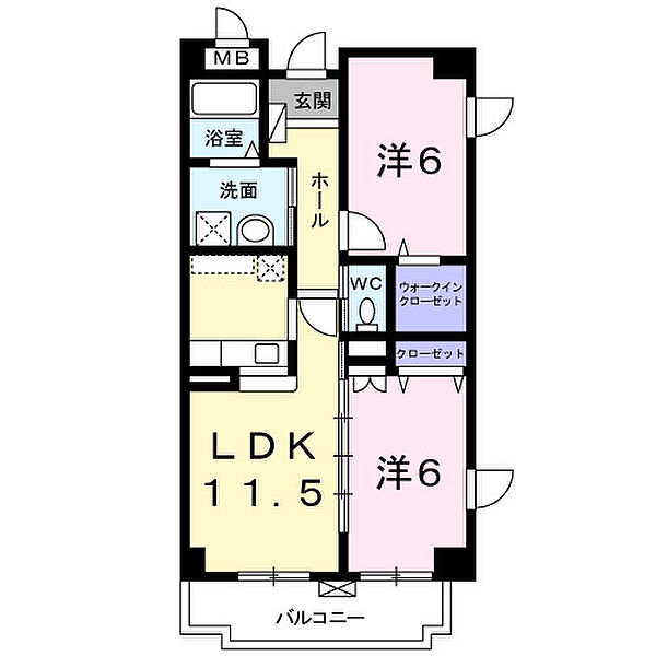 プリーザント 101｜愛知県春日井市如意申町4丁目(賃貸マンション2LDK・1階・57.52㎡)の写真 その3