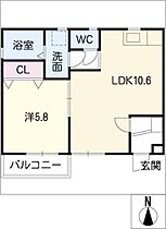 シャイン  ｜ 愛知県春日井市中野町2丁目（賃貸アパート1LDK・2階・38.88㎡） その2