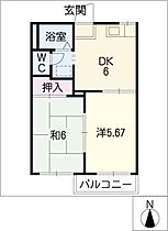 サンライズ百合ヶ丘Ｃ棟  ｜ 愛知県東海市加木屋町北鹿持（賃貸アパート2DK・1階・35.00㎡） その2