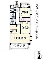 クレール新知  ｜ 愛知県知多市新知字仲田（賃貸マンション2LDK・2階・59.89㎡） その2