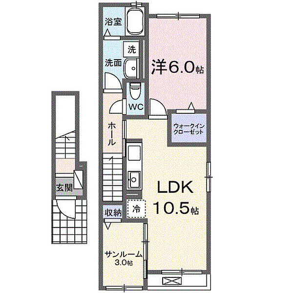 フェリーチェ東天王町　II 203｜愛知県半田市東天王町1丁目(賃貸アパート1LDK・2階・48.91㎡)の写真 その2