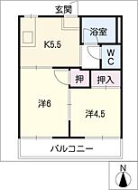 タウン66　Ｂ棟  ｜ 愛知県半田市岩滑中町3丁目（賃貸アパート2K・2階・30.00㎡） その2