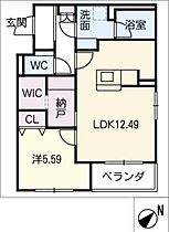 カーサパズ　Ｅ  ｜ 三重県桑名市大字江場（賃貸マンション1LDK・2階・50.43㎡） その2