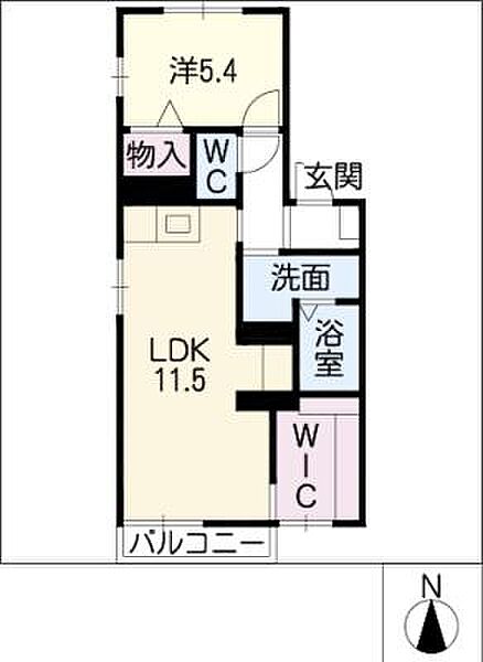 ビューラー伊坂Ｃ棟 ｜三重県四日市市伊坂台1丁目(賃貸アパート1LDK・2階・47.43㎡)の写真 その2