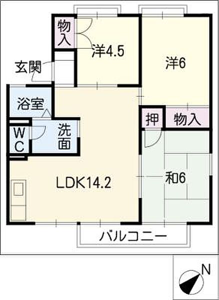 ワイドシャロー ｜三重県四日市市西富田町(賃貸アパート3LDK・2階・62.68㎡)の写真 その2