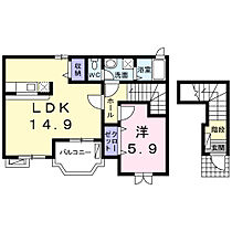 サンビレッジ　伊倉I 202 ｜ 三重県四日市市河原田町字伊倉752番地（賃貸アパート1LDK・2階・52.37㎡） その2