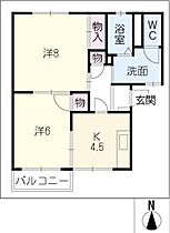 アミューズ花ノ木  ｜ 三重県四日市市釆女町（賃貸アパート2K・2階・43.54㎡） その2