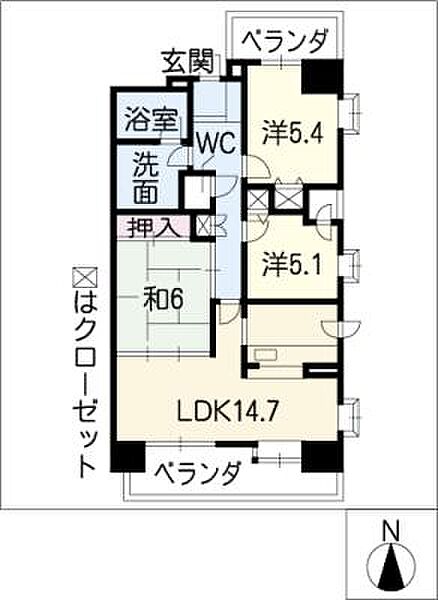 ステイツ四日市1206号 ｜三重県四日市市諏訪町(賃貸マンション3LDK・12階・76.16㎡)の写真 その2