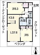 ミューベル　ラビアン　Ｂ棟  ｜ 三重県四日市市新正4丁目（賃貸マンション2LDK・2階・55.05㎡） その2