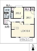 ビレッジ石塚Ｅ棟  ｜ 三重県四日市市石塚町（賃貸アパート2LDK・2階・57.82㎡） その2