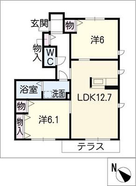 和 ｜三重県鈴鹿市白子3丁目(賃貸アパート2LDK・1階・58.11㎡)の写真 その2