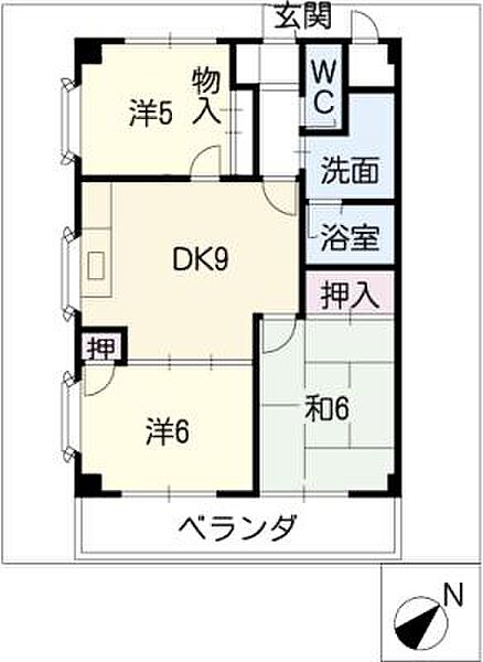 クレスト江島 ｜三重県鈴鹿市南江島町(賃貸マンション3DK・2階・56.70㎡)の写真 その2