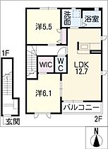 ヒュドールヒューレー　Ｊ棟  ｜ 三重県鈴鹿市末広北1丁目（賃貸アパート2LDK・2階・61.42㎡） その2