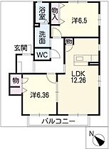 アンシャンテＢ棟  ｜ 三重県鈴鹿市桜島町5丁目（賃貸アパート2LDK・2階・60.59㎡） その2