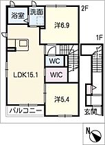 サンセール　Ｂ棟  ｜ 三重県鈴鹿市中旭が丘2丁目（賃貸アパート2LDK・2階・64.92㎡） その2