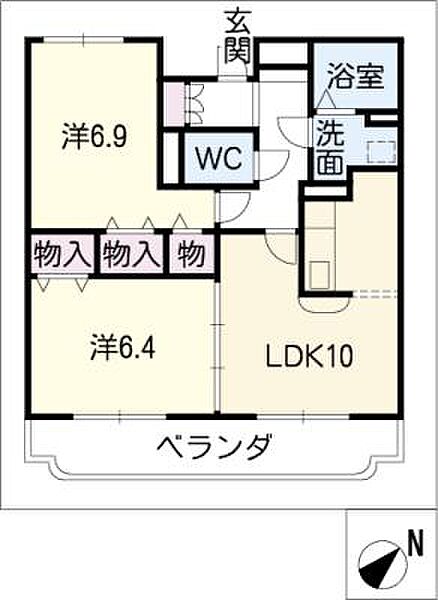 クレスト ｜三重県松阪市大口町(賃貸マンション2LDK・1階・57.00㎡)の写真 その2