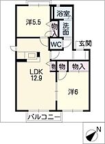 カリメーラ　Ｂ棟  ｜ 三重県松阪市中万町（賃貸アパート2LDK・1階・56.54㎡） その2