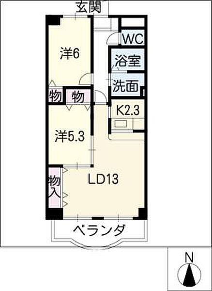 ウイン・ヴィラ ｜愛知県名古屋市中村区若宮町1丁目(賃貸マンション2LDK・7階・60.34㎡)の写真 その2