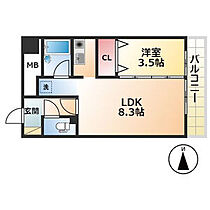 X-OVER21覚王山 406 ｜ 愛知県名古屋市千種区田代本通2丁目1（賃貸マンション1LDK・4階・33.39㎡） その2