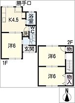 城北町1丁目立松様タウンハウス  ｜ 愛知県名古屋市西区城北町1丁目（賃貸タウンハウス3K・2階・55.00㎡） その2