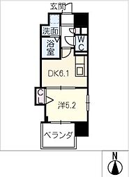 エルミナグラン 10階1DKの間取り