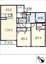 サザンクロス花の木  ｜ 愛知県名古屋市西区花の木1丁目（賃貸アパート2LDK・1階・60.70㎡） その2