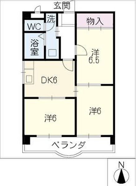 グリーンヴィラ清里 ｜愛知県名古屋市西区清里町(賃貸マンション3DK・3階・55.68㎡)の写真 その2