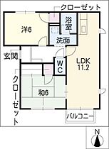 ファミール上小田井　Ｂ棟  ｜ 愛知県名古屋市西区山木2丁目（賃貸アパート2LDK・2階・52.99㎡） その2