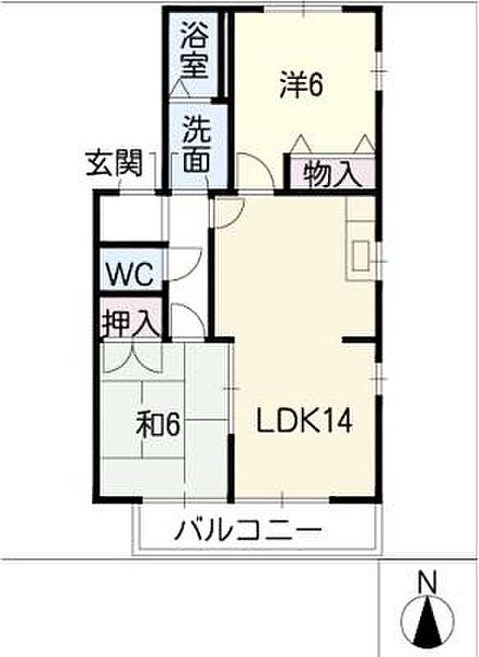 パークハイム一柳 ｜愛知県名古屋市中川区東かの里町(賃貸アパート2LDK・2階・57.79㎡)の写真 その2