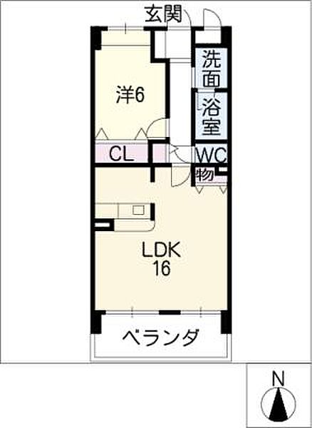 クレアーレ浅井 ｜愛知県名古屋市中川区打中1丁目(賃貸マンション1LDK・5階・50.97㎡)の写真 その2