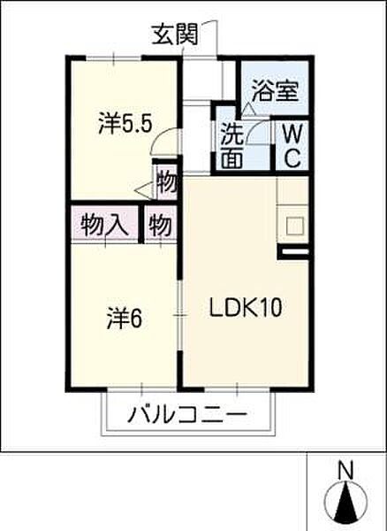 サンハイム丸米 ｜愛知県名古屋市中川区丸米町2丁目(賃貸アパート2LDK・1階・48.00㎡)の写真 その2